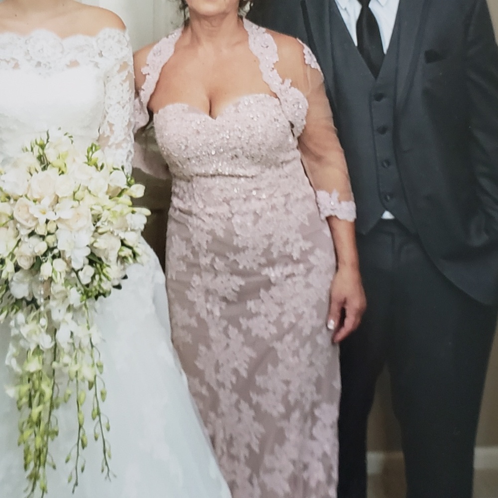 Blush lace sequin dress